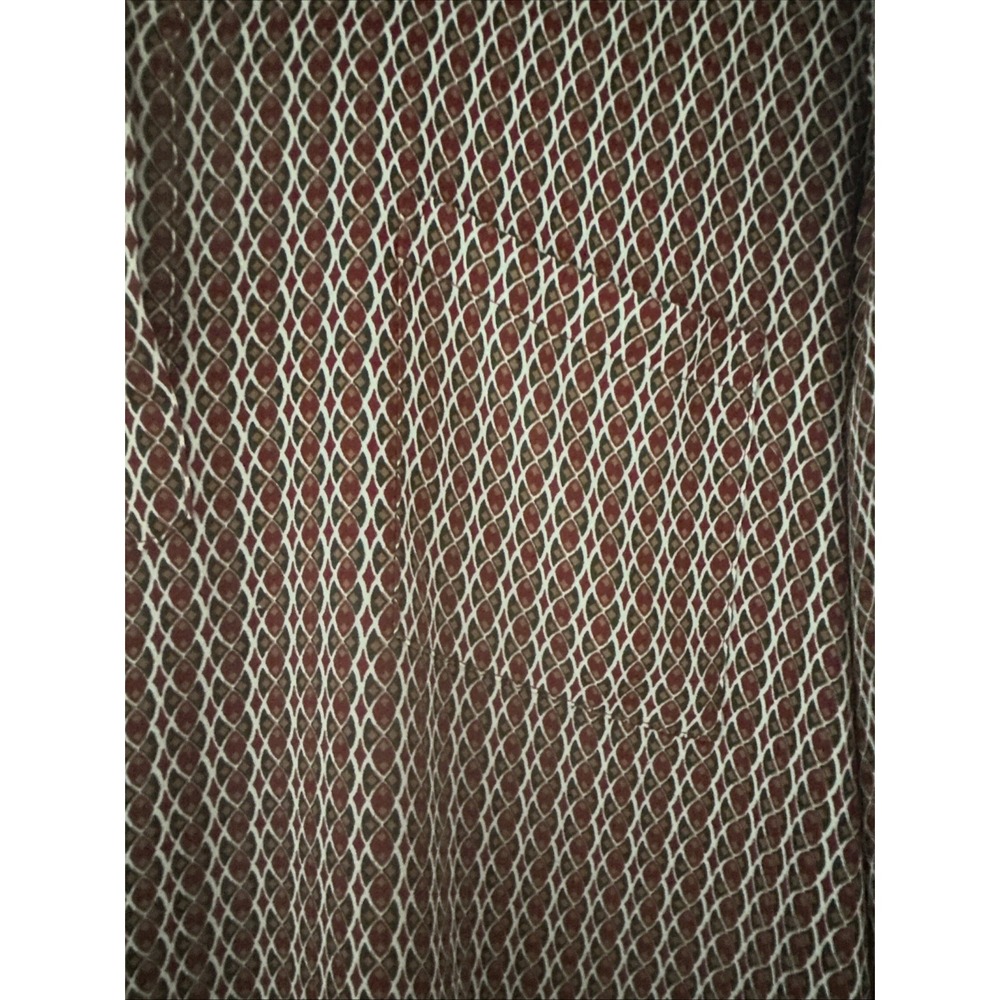Anthropologie Pleione Tunic Blouse L Rust Green Geometric Print Collared Artsy - Picture 4 of 7